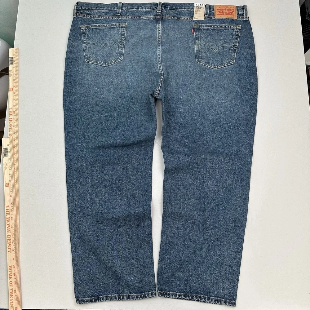 NEW Levi's 541 Athletic Taper Stretch Jeans Mens 52x30 Blue Denim Big & Tall